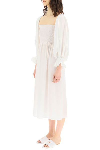 Shop Sleeper Atlanta Silk Dress In White