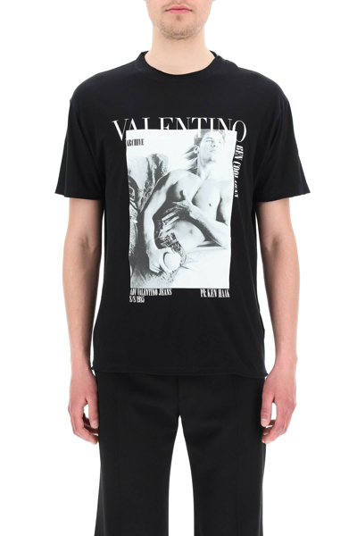 Shop Valentino T-shirt With  Archive 1985 Print In Black