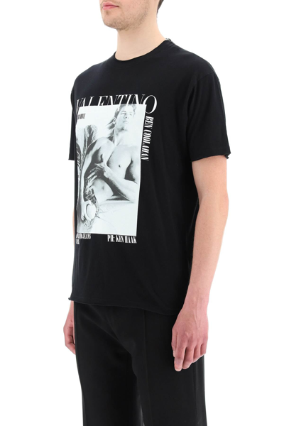 Shop Valentino T-shirt With  Archive 1985 Print In Black