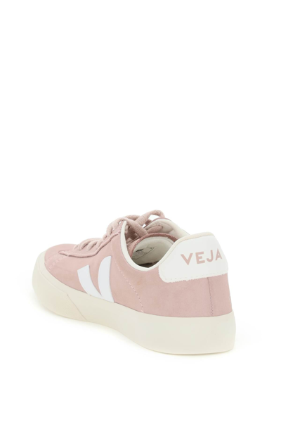 Shop Veja Campo Chromefree Leather Sneakers In Pink