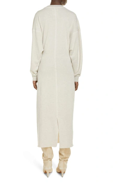 Shop Isabel Marant Étoile Meg Long Sleeve Recycled Cotton & Linen Blend Midi Dress In Ecru