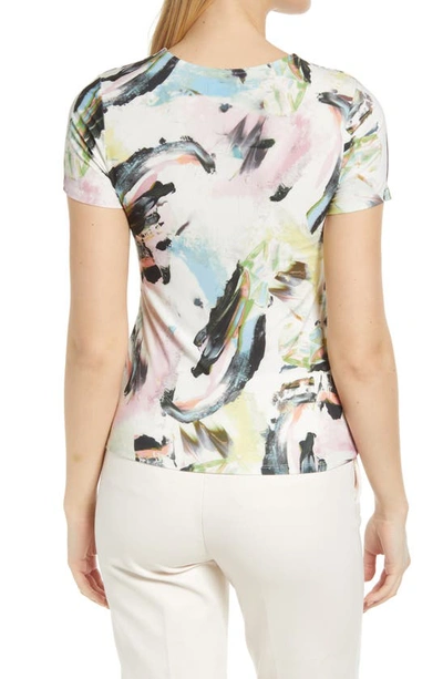 Shop Halogen Jersey T-shirt In Ivory Multi Vivid Strokes