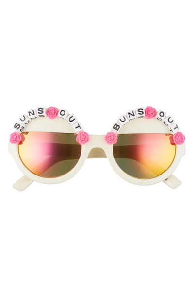 Shop Rad + Refined Suns Out Buns Out Round Sunglasses In Hot Pink/ Orange Mirrored