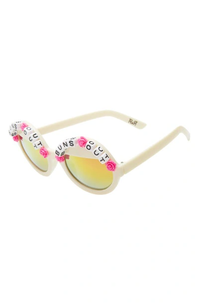 Shop Rad + Refined Suns Out Buns Out Round Sunglasses In Hot Pink/ Orange Mirrored