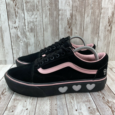 Pre-owned Vans X Lazy Oaf Limited Old Skool Platform Bad For You Black Pink  Sz W 10 M 8.5 In Black/pink | ModeSens