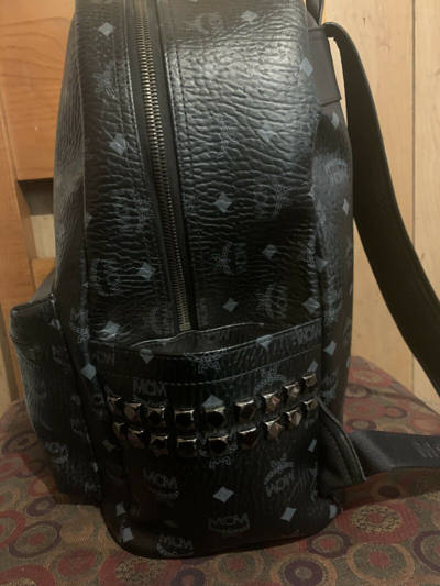 Pre-owned Mcm Backpack Medium With Studs In Black