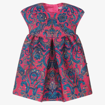 Shop Dolce & Gabbana Girls Jewel Jacquard Baby Dress Set In Pink