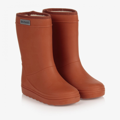 Shop En Fant Brown Thermal Rain Boots