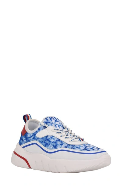 Shop Tommy Hilfiger Ferizi Platform Sneaker In Blue/ White Multi