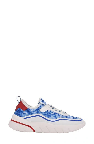 Shop Tommy Hilfiger Ferizi Platform Sneaker In Blue/ White Multi