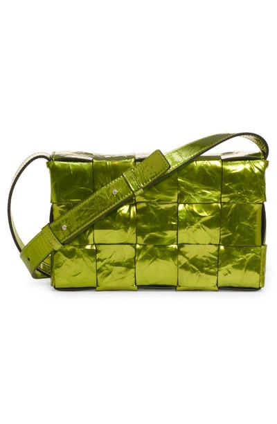 Shop Bottega Veneta Intrecciato Leather Crossbody Bag In Chlorophyll