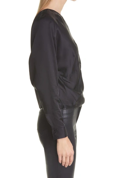 Shop Rta Josalyn One-shoulder Long Sleeve Blouse In Black