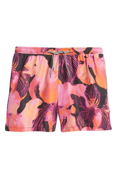 Shop Open Edit Recycled Volley Swim Trunks In Coral Contrast Iris