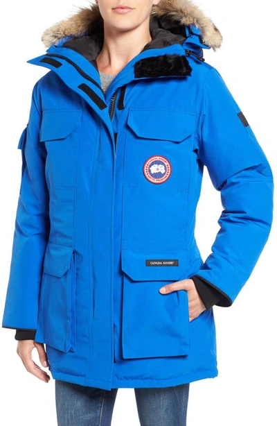Shop Canada Goose Pbi Expedition Hooded Down Parka With Genuine Coyote Fur Trim In Royal Pbi Blue