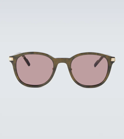 Cartier Tortoiseshell Aviator Sunglasses In Havana-havana-red