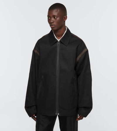 Cotton Zipped Jacket In Black