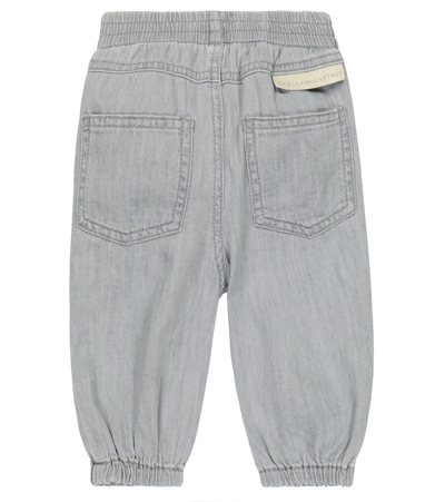 Shop Stella Mccartney Baby Embroidered Jeans In Grigio