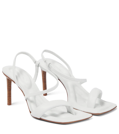 Shop Jacquemus Les Sandales Limone Leather Sandals In White