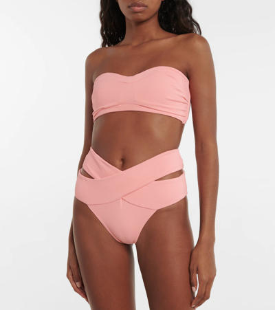 Shop Alexandra Miro Tara Bandeau Bikini Top In Peony Pink
