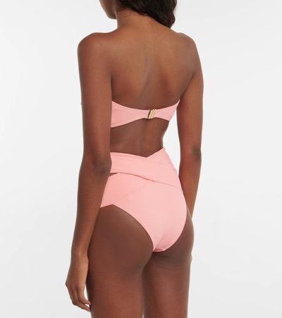 Shop Alexandra Miro Tara Bandeau Bikini Top In Peony Pink