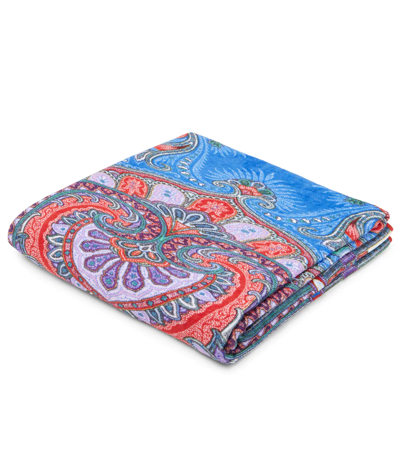 Shop Etro Printed Cotton Beach Towel In Red