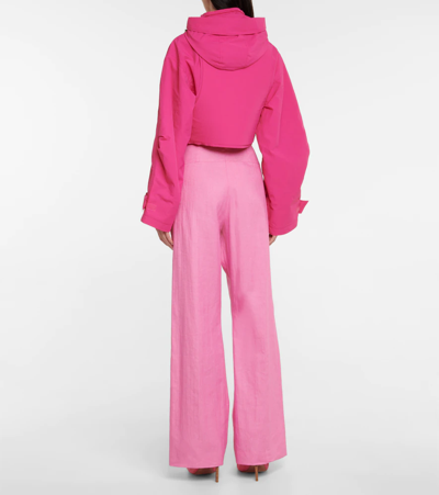 Shop Jacquemus La Parka Fresa Cropped Puffer Jacket In Pink