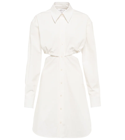 Shop Victoria Beckham Cotton Cutout Shirt Minidress In White