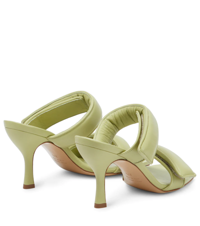 Shop Gia Borghini Gia X Pernille Teisbaek Perni 03 Leather Sandal In Acid Green