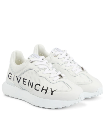Shop Givenchy Giv Runner Logo Leather Sneakers In White