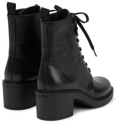 Shop Gianvito Rossi Foster Leather Ankle Boots In Black