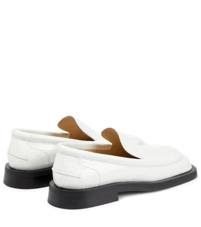 Shop Proenza Schouler Croc-effect Leather Loafers In White