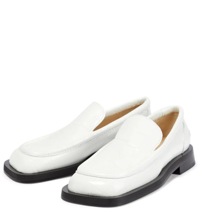 Shop Proenza Schouler Croc-effect Leather Loafers In White
