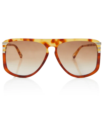 Shop Chloé West Oversized Sunglasses In Brown