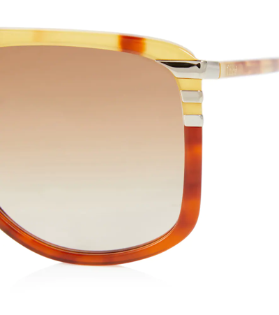 Shop Chloé West Oversized Sunglasses In Brown