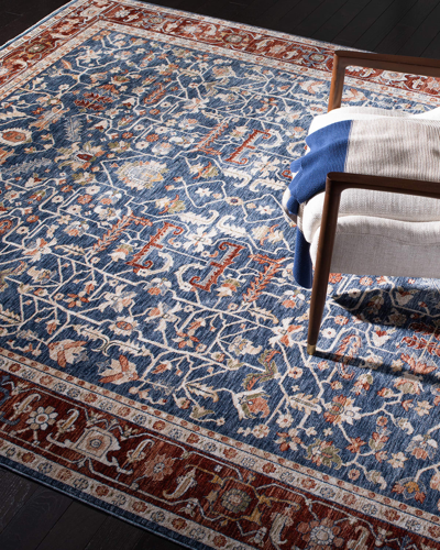 Ralph Lauren Darcy Power-loomed Rug, 6' X 9' In Navy / Red