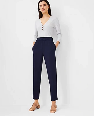 Shop Ann Taylor The Petite Pull On Tapered Pant In Night Sky