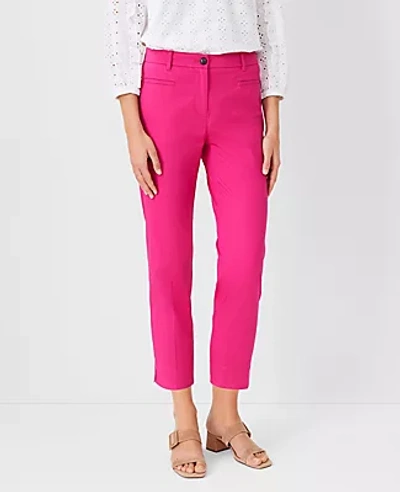 Shop Ann Taylor The Cotton Crop Pant - Curvy Fit In Pink Flare