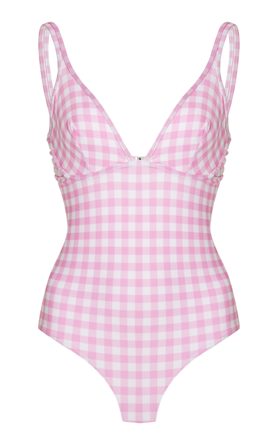 Shop Ephemera Women's Classic Gingham One-piece Swimsuit In Pink