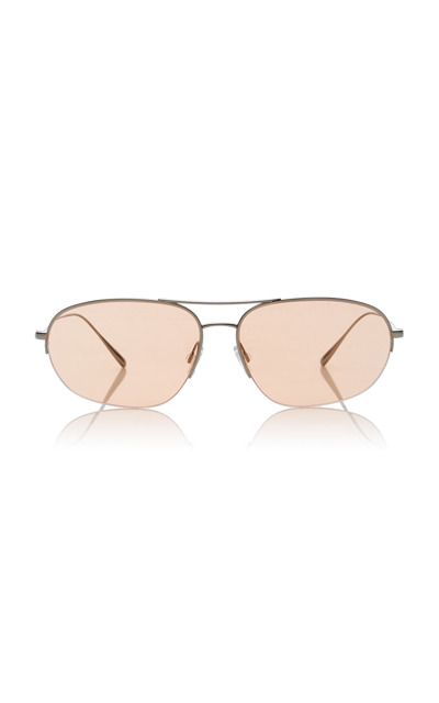 Oliver Peoples Women's Oval-framed Metal Sunglasses In Yellow | ModeSens