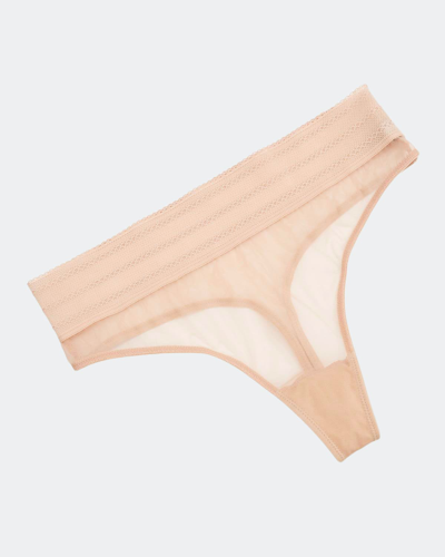 Shop Else Bare Mesh Thong In Lilac