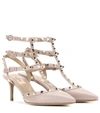 Valentino Garavani Rockstud-embellished Pointed Pumps In Pink