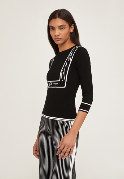 Shop Genny Shirt With Logo Inserts In Black