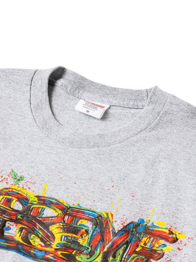 Supreme Paint Logo T-shirt In Grau