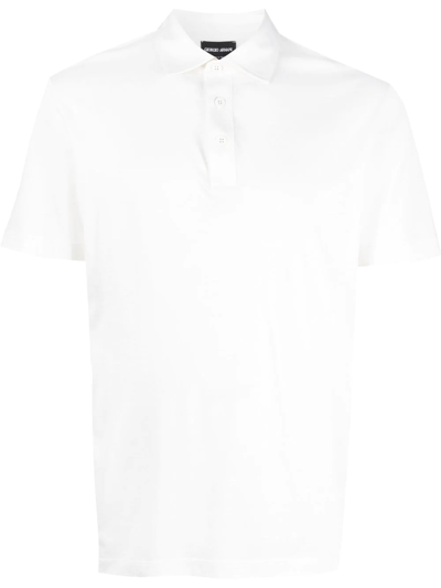 Shop Giorgio Armani Shortsleeved Polo Shirt In Weiss