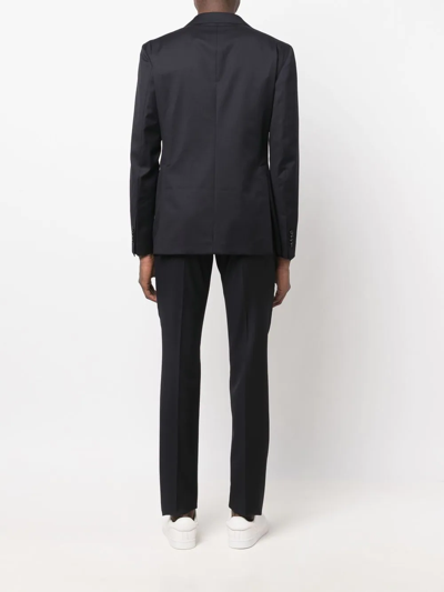 Tagliatore Single-breasted Virgin Wool Suit In Blau