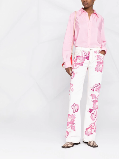 Shop Etro Tree Of Life Print Jeans In Weiss