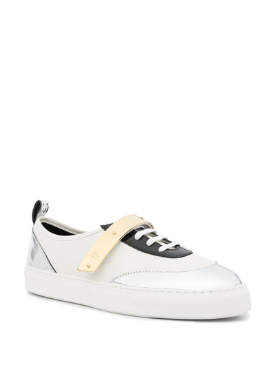 Shop Alexandre Vauthier Strap-detail Low-top Sneakers In White