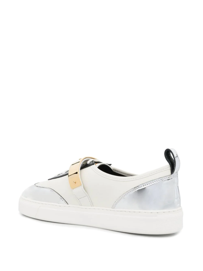 Shop Alexandre Vauthier Strap-detail Low-top Sneakers In White