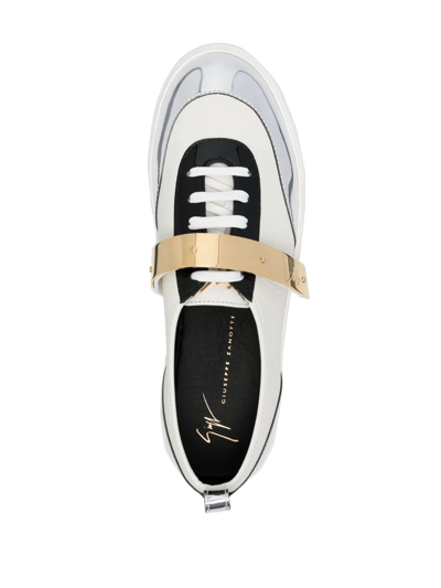 Shop Alexandre Vauthier Strap-detail Low-top Sneakers In White