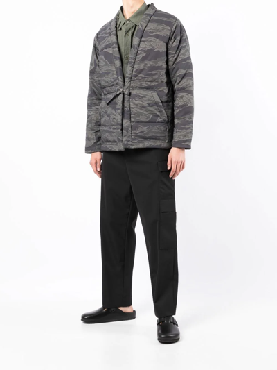 Shop Maharishi Camouflage-print Padded Jacket In Grey